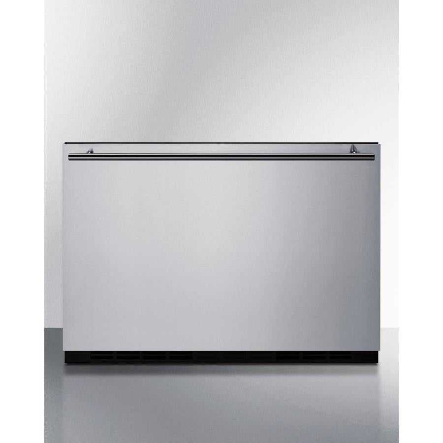 Summit 24" Wide Built-In Outdoor Drawer Refrigerator with 2 cu. ft. Capacity, Frost Free Defrost, Frost-Free Operation, CFC Free, Commercially Approved, Child Lock, Temperature Memory Function, Right-Angle Plug, Sealed Back - SDR241OS - The Home Selection