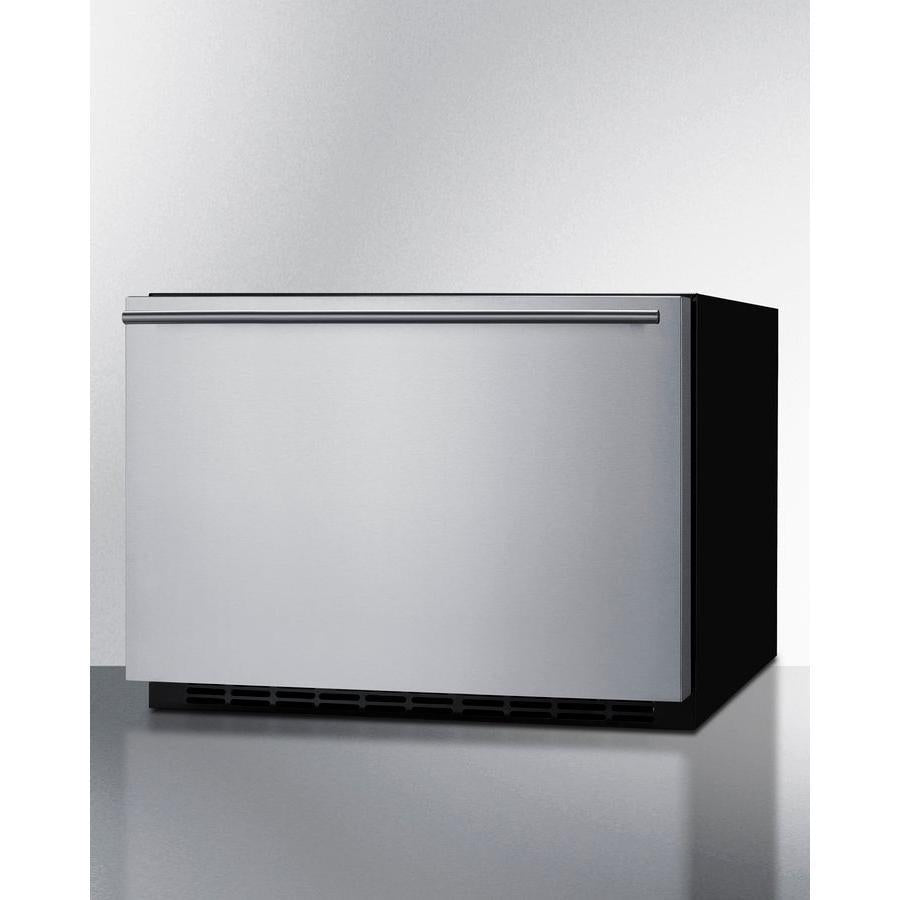 Summit 24" Wide Built-In Outdoor Drawer Refrigerator with 2 cu. ft. Capacity, Frost Free Defrost, Frost-Free Operation, CFC Free, Commercially Approved, Child Lock, Temperature Memory Function, Right-Angle Plug, Sealed Back - SDR241OS - The Home Selection