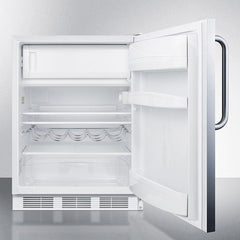 Summit 24" Wide Built-In Refrigerator-Freezer, ADA Compliant with 5.1 cu. ft. Capacity, 2 Glass Shelves, Right Hinge, Crisper Drawer, Cycle Defrost, Adjustable Glass Shelves, Adjustable Thermostat, CFC Free - CT661WCSSADA - The Home Selection