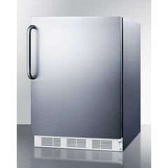 Summit 24" Wide Built-In Refrigerator-Freezer, ADA Compliant with 5.1 cu. ft. Capacity, 2 Glass Shelves, Right Hinge, Crisper Drawer, Cycle Defrost, Adjustable Glass Shelves, Adjustable Thermostat, CFC Free - CT661WCSSADA - The Home Selection