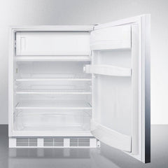 Summit 24" Wide Built-In Refrigerator-Freezer, ADA Compliant with 5.1 cu. ft. Capacity, 2 Wire Shelves, Right Hinge, with Door Lock, Crisper Drawer, Cycle Defrost, Factory Installed Lock, Adjustable Shelves, CFC Free - CT66LWBISSH - The Home Selection