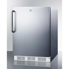 Summit 24" Wide Built-In Refrigerator-Freezer, ADA Compliant with 5.1 cu. ft. Capacity, 2 Wire Shelves, Right Hinge, with Door Lock, Crisper Drawer, Cycle DefrostFactory Installed Lock, Adjustable Shelves, CFC Free, Adjustable Thermostat - CT66LW - The Home Selection