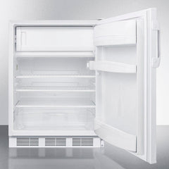 Summit 24" Wide Built-In Refrigerator-Freezer, ADA Compliant with 5.1 cu. ft. Capacity, 2 Wire Shelves, Right Hinge with Reversible Doors, with Door Lock, Crisper Drawer, Cycle Defrost, Adjustable Shelves, CFC Free - CT66LWBI - The Home Selection