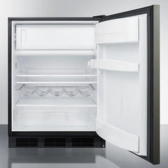 Summit 24" Wide Built-In Refrigerator-Freezer with 5.1 cu. ft. Capacity, 2 Glass Shelves, Crisper Drawer, Cycle Defrost, CFC Free, Wine Shelf, Adjustable Glass Shelves, Adjustable Thermostat, Cycle Defrost, Dual Evaporator Cooling - CT663BKBI - The Home Selection