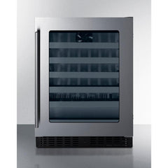 Summit 24" Wide Built-In Wine Cellar, ADA Compliant with 33 Bottle Capacity, Right Hinge, Glass Door, With Lock, 6 Extension Wine Racks, Digital Control, LED Light, Compressor Cooling, Factory Installed Lock, CFC Free, Sabbath Mode - ASDW2412 - The Home Selection
