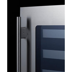 Summit 24" Wide Built-In Wine Cellar, ADA Compliant with 33 Bottle Capacity, Right Hinge, Glass Door, With Lock, 6 Extension Wine Racks, Digital Control, LED Light, Compressor Cooling, Factory Installed Lock, CFC Free, Sabbath Mode - ASDW2412 - The Home Selection