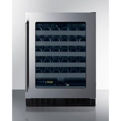 Summit 24" Wide Built-In Wine Cellar, ADA Compliant with 33 Bottle Capacity, Right Hinge, Glass Door, With Lock, 6 Extension Wine Racks, Digital Control, LED Light, Compressor Cooling, Factory Installed Lock, CFC Free, Sabbath Mode - ASDW2412 - The Home Selection