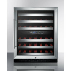 Summit 24" Wide Built-In Wine Cellar, ADA Compliant with 46 Bottle Capacity, Right Hinge, Glass Door, With Lock, 6 Extension Wine Racks, Digital Control, Compressor Cooling, ETL Approved, Digital Thermostat - SWC530BLBIST - The Home Selection