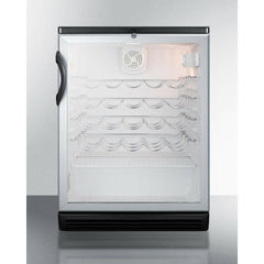 Summit 24" Wide Built-In Wine Cellar with 36 Bottle Capacity, Right Hinge, Glass Door, With Lock, 4 Adjustable Wine Racks, Analog Control, LED Light, Compressor Cooling, ETL Approved, CFC Free - SWC6GBLBI - The Home Selection