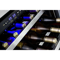 Summit 24" Wide Built-In Wine Cellar with 46 Bottle Capacity, Right Hinge, Glass Door, With Lock, 6 Extension Wine Racks, Digital Control, Compressor Cooling, ETL Approved - SWC530BLBIST - The Home Selection