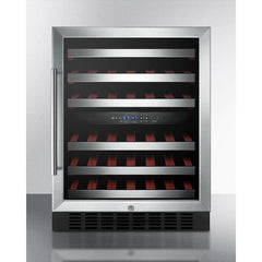 Summit 24" Wide Built-In Wine Cellar with 46 Bottle Capacity, Right Hinge, Glass Door, With Lock, 6 Extension Wine Racks, Digital Control, Compressor Cooling, ETL Approved - SWC530BLBIST - The Home Selection