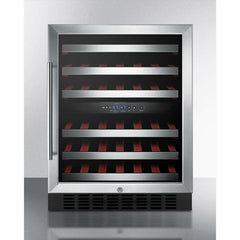 Summit 24" Wide Built-In Wine Cellar with 46 Bottle Capacity, Right Hinge, Glass Door, With Lock, 6 Extension Wine Racks, Digital Control, Compressor Cooling, ETL Approved - SWC530BLBIST - The Home Selection