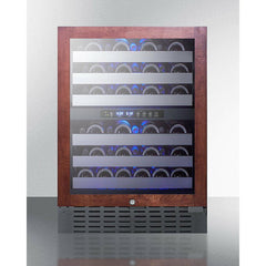 Summit 24" Wide Built-In Wine Cellar with 46 Bottle Capacity, Right Hinge, Glass Door, With Lock, 6 Extension Wine Racks, Digital Control, LED Light, Compressor Cooling, ETL Approved, CFC Free, Automatic Defrost - SWC532BLBIST - The Home Selection