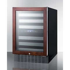 Summit 24" Wide Built-In Wine Cellar with 46 Bottle Capacity, Right Hinge, Glass Door, With Lock, 6 Extension Wine Racks, Digital Control, LED Light, Compressor Cooling, ETL Approved, CFC Free, Automatic Defrost - SWC532BLBIST - The Home Selection