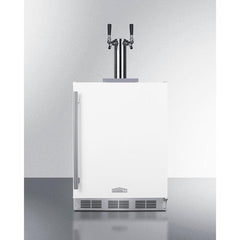 Summit 24" Wide Built-In Wine Kegerator, ADA Compliant with 5.5 cu. ft. Capacity, Dual Tap Kit, Adjustable Thermostat, Automatic Defrost - SBC58WHBIADAWKDTWIN - The Home Selection