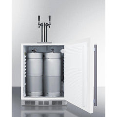 Summit 24" Wide Built-In Wine Kegerator, ADA Compliant with 5.5 cu. ft. Capacity, Dual Tap Kit, Adjustable Thermostat, Automatic Defrost - SBC58WHBIADAWKDTWIN - The Home Selection