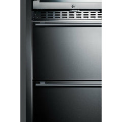 Summit 24" Wide Combination Dual-Zone Wine Cellar and 2-Drawer All-Freezer (Panels Not Included) with Right Hinge, Sabbath Mode, CFC Free, Automatic Defrost, Double Pane Tempered Glass Door - SWCDAF24 - The Home Selection