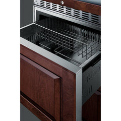 Summit 24" Wide Combination Dual-Zone Wine Cellar and 2-Drawer All-Freezer (Panels Not Included) with Right Hinge, Sabbath Mode, CFC Free, Automatic Defrost, Double Pane Tempered Glass Door - SWCDAF24 - The Home Selection