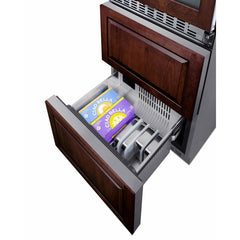 Summit 24" Wide Combination Dual-Zone Wine Cellar and 2-Drawer All-Freezer (Panels Not Included) with Right Hinge, Sabbath Mode, CFC Free, Automatic Defrost, Double Pane Tempered Glass Door - SWCDAF24 - The Home Selection