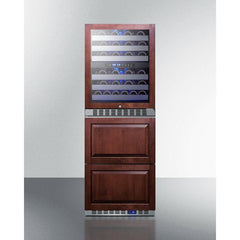 Summit 24" Wide Combination Dual-Zone Wine Cellar and 2-Drawer All-Freezer (Panels Not Included) with Right Hinge, Sabbath Mode, CFC Free, Automatic Defrost, Double Pane Tempered Glass Door - SWCDAF24 - The Home Selection