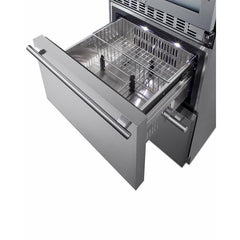 Summit 24" Wide Combination Dual-Zone Wine Cellar and 2-Drawer All-Freezer (Panels Not Included) with Right Hinge, Sabbath Mode, CFC Free, Automatic Defrost, Double Pane Tempered Glass Door - SWCDAF24 - The Home Selection