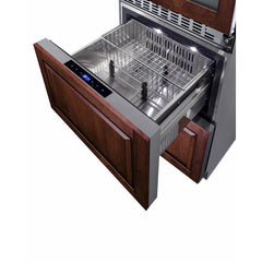 Summit 24" Wide Combination Dual-Zone Wine Cellar and 2-Drawer Refrigerator-Freezer (Panels Not Included) with 6 Right Hinge, with Door Lock, Automatic Defrost, CFC Free, LED Lighting, Double Pane Tempered Glass Door - SWCDRF24 - The Home Selection