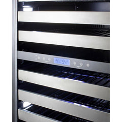 Summit 24" Wide Dual-Zone Wine Cellar with 163 Bottle Capacity, With Lock, 13 Extension Wine Racks, Digital Control, LED Light, Compressor Cooling, ETL Approved, CFC Free, High/Low Temperature Alarm, Double Pane Tempered Glass Door - SWCP2163 - The Home Selection