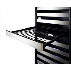Summit 24" Wide Dual-Zone Wine Cellar with 163 Bottle Capacity, With Lock, 13 Extension Wine Racks, Digital Control, LED Light, Compressor Cooling, ETL Approved, CFC Free, High/Low Temperature Alarm, Double Pane Tempered Glass Door - SWCP2163 - The Home Selection