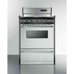 Summit 24" Wide Electric Coil Range with 4 Coil Elements, 2.92 cu. ft. Total Oven Capacity, Viewing Window - TEM630BKWY - The Home Selection