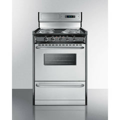 Summit 24" Wide Electric Coil Range with 4 Coil Elements, 2.92 cu. ft. Total Oven Capacity, Viewing Window - TEM630BKWY - The Home Selection