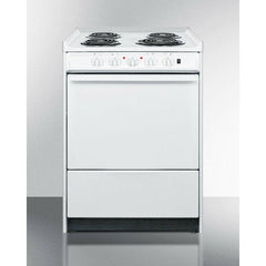 Summit 24" Wide Electric Coil Top Range with 4 Elements, 2.92 cu. ft. Total Oven Capacity, Storage Drawer, ADA Compliant, Storage Drawer - WEM610R - The Home Selection