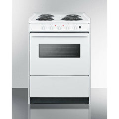 Summit 24" Wide Electric Coil Top Range with 4 Elements, 2.92 cu. ft. Total Oven Capacity, Storage Drawer, ADA Compliant, Storage Drawer - WEM610R - The Home Selection