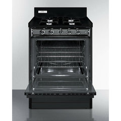 Summit 24" Wide Gas Range, Open Burners with Natural Gas, 4 Open Burners, 2.92 cu. ft. Total Oven Capacity, Broiler Drawer, ADA Compliant - TNM6107C - The Home Selection