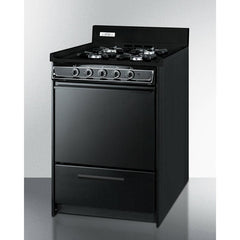 Summit 24" Wide Gas Range, Open Burners with Natural Gas, 4 Open Burners, 2.92 cu. ft. Total Oven Capacity, Broiler Drawer, ADA Compliant - TNM6107C - The Home Selection
