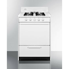 Summit 24" Wide Gas Range with 4 Open Burners, 2.92 cu ft Oven, Broiler Drawer, Electronic Ignition, Porcelain Construction - WNM610 - The Home Selection
