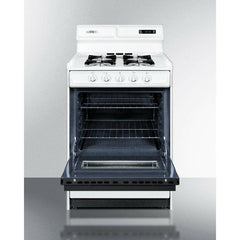 Summit 24" Wide Gas Range with Natural Gas, 4 Open Burners, 2.92 cu. ft. Total Oven Capacity, Viewing Window, Broiler Drawer - WNM6307 - The Home Selection