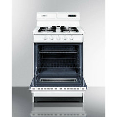 Summit 24" Wide Gas Range with Natural Gas, 4 Open Burners, 2.92 cu. ft. Total Oven Capacity, Viewing Window, Broiler Drawer - WNM6307 - The Home Selection