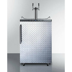 Summit 24" Wide Kegerator Freestanding Beer Dispenser with 1 Half-Barrel Capacity, Digital Thermostat, Automatic Defrost, Dual Tap Kit - SBC635MDPLTWIN - The Home Selection
