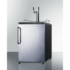 Summit 24" Wide Kegerator Freestanding Beer Dispenser with 1 Half-Barrel Capacity, Digital Thermostat, Automatic Defrost, Dual Tap Kit - SBC635MDPLTWIN - The Home Selection