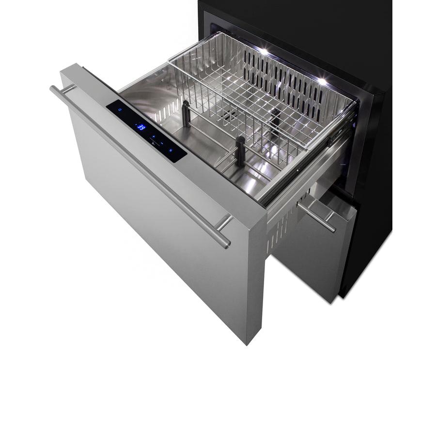 Summit 24" Wide Outdoor 2-Drawer All-Refrigerator, ADA Compliant with 3.7 cu. ft. Capacity, Frost Free Defrost, Frost-Free Operation, CFC Free, Commercially Approved, Child Lock, Temperature Memory Function - ADRD241OS - The Home Selection