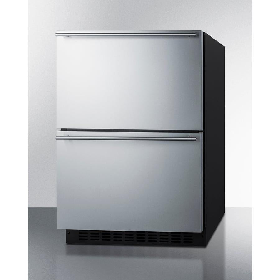 Summit 24" Wide Outdoor 2-Drawer All-Refrigerator, ADA Compliant with 3.7 cu. ft. Capacity, Frost Free Defrost, Frost-Free Operation, CFC Free, Commercially Approved, Child Lock, Temperature Memory Function - ADRD241OS - The Home Selection