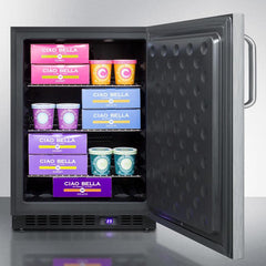 Summit 24" Wide Outdoor All-Freezer (Panel Not Included) with 3 Adjustable Chrome Shelves, Automatic Defrost, Exterior Digital Thermostat, LED Lighting - SPFF51OS - The Home Selection