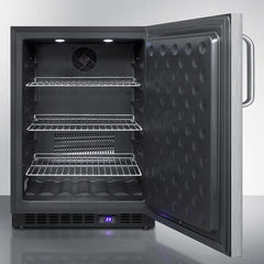 Summit 24" Wide Outdoor All-Freezer (Panel Not Included) with 3 Adjustable Chrome Shelves, Automatic Defrost, Exterior Digital Thermostat, LED Lighting - SPFF51OS - The Home Selection