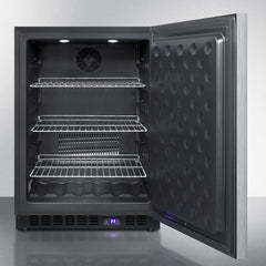Summit 24" Wide Outdoor All-Freezer (Panel Not Included) with 3 Adjustable Chrome Shelves, Automatic Defrost, Exterior Digital Thermostat, LED Lighting - SPFF51OS - The Home Selection