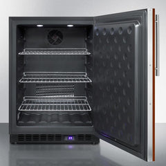 Summit 24" Wide Outdoor All-Freezer (Panel Not Included) with 3 Adjustable Chrome Shelves, Automatic Defrost, Exterior Digital Thermostat, LED Lighting - SPFF51OS - The Home Selection