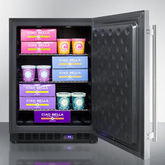 Summit 24" Wide Outdoor All-Freezer (Panel Not Included) with 3 Adjustable Chrome Shelves, Automatic Defrost, Exterior Digital Thermostat, LED Lighting - SPFF51OS - The Home Selection