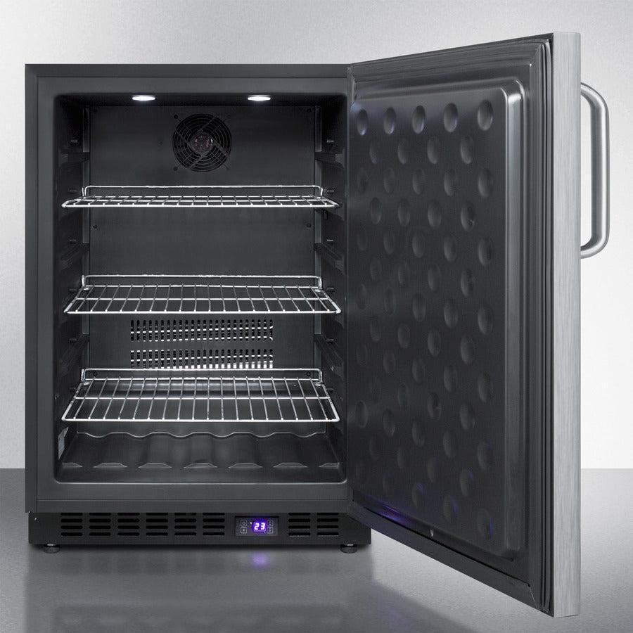 Summit 24" Wide Outdoor All-Freezer with 4.72 cu.ft. Capacity, Right Hinge, Frost Free Defrost, Digital Thermostat, Factory Installed Lock, CFC Free - SPFF51OSSS - The Home Selection