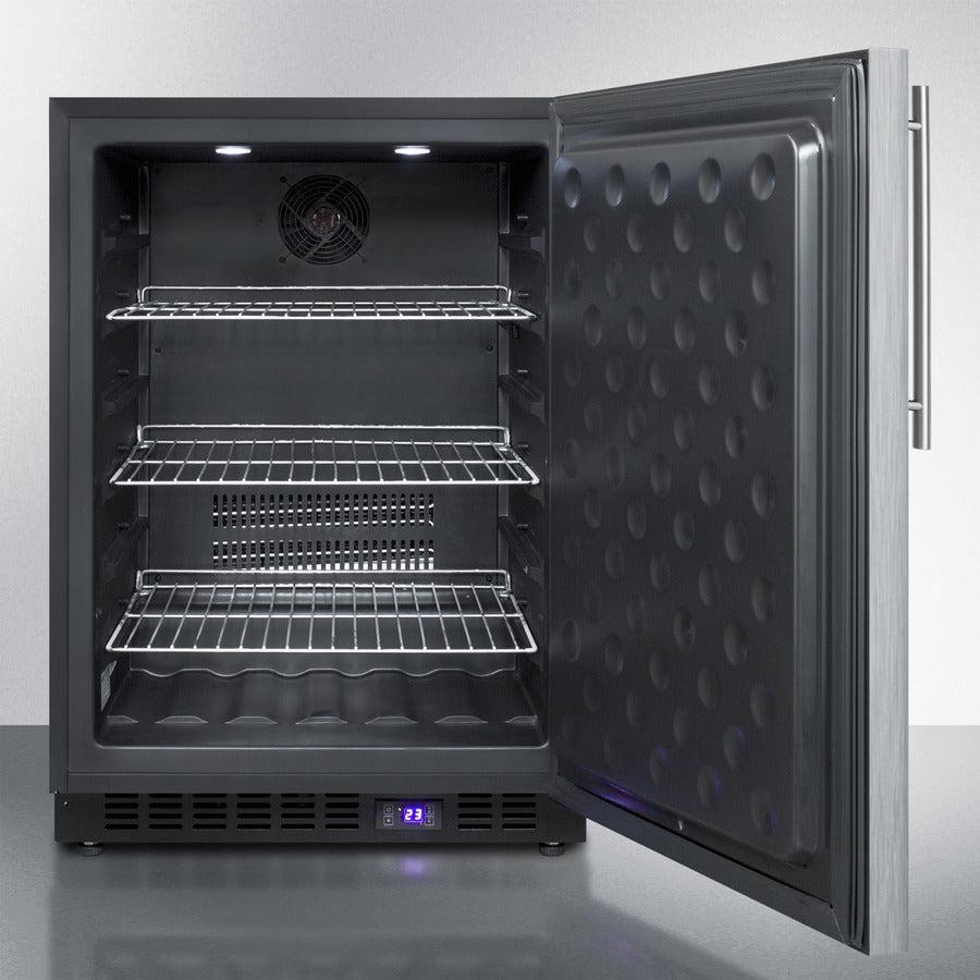Summit 24" Wide Outdoor All-Freezer with 4.72 cu.ft. Capacity, Right Hinge, Frost Free Defrost, Digital Thermostat, Factory Installed Lock, CFC Free - SPFF51OSSS - The Home Selection