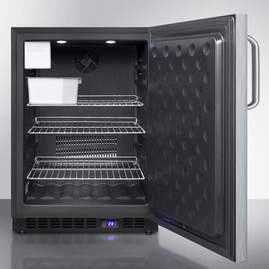 Summit 24" Wide Outdoor All-Freezer With Icemaker (Panel Not Included) with 4.72 cu.ft. Capacity, Right Hinge, Frost Free Defrost, Ice Maker, Digital Thermostat, Factory Installed Lock - SPFF51OS - The Home Selection