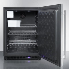 Summit 24" Wide Outdoor All-Freezer With Icemaker (Panel Not Included) with 4.72 cu.ft. Capacity, Right Hinge, Frost Free Defrost, Ice Maker, Digital Thermostat, Factory Installed Lock - SPFF51OS - The Home Selection